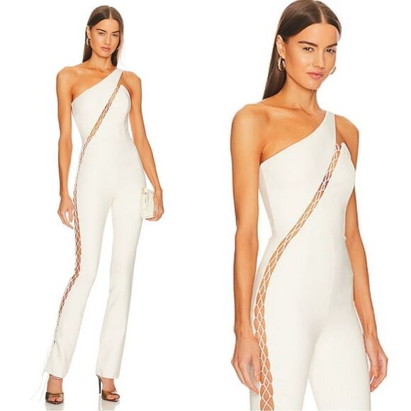 Michael Costello Pants - Michael Costello x Revolve Essex White Jumpsuit Ivory Size XS